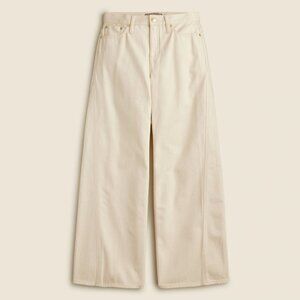 NWT J Crew Point Sur Seamed Puddle Jean in Ecru Size 28